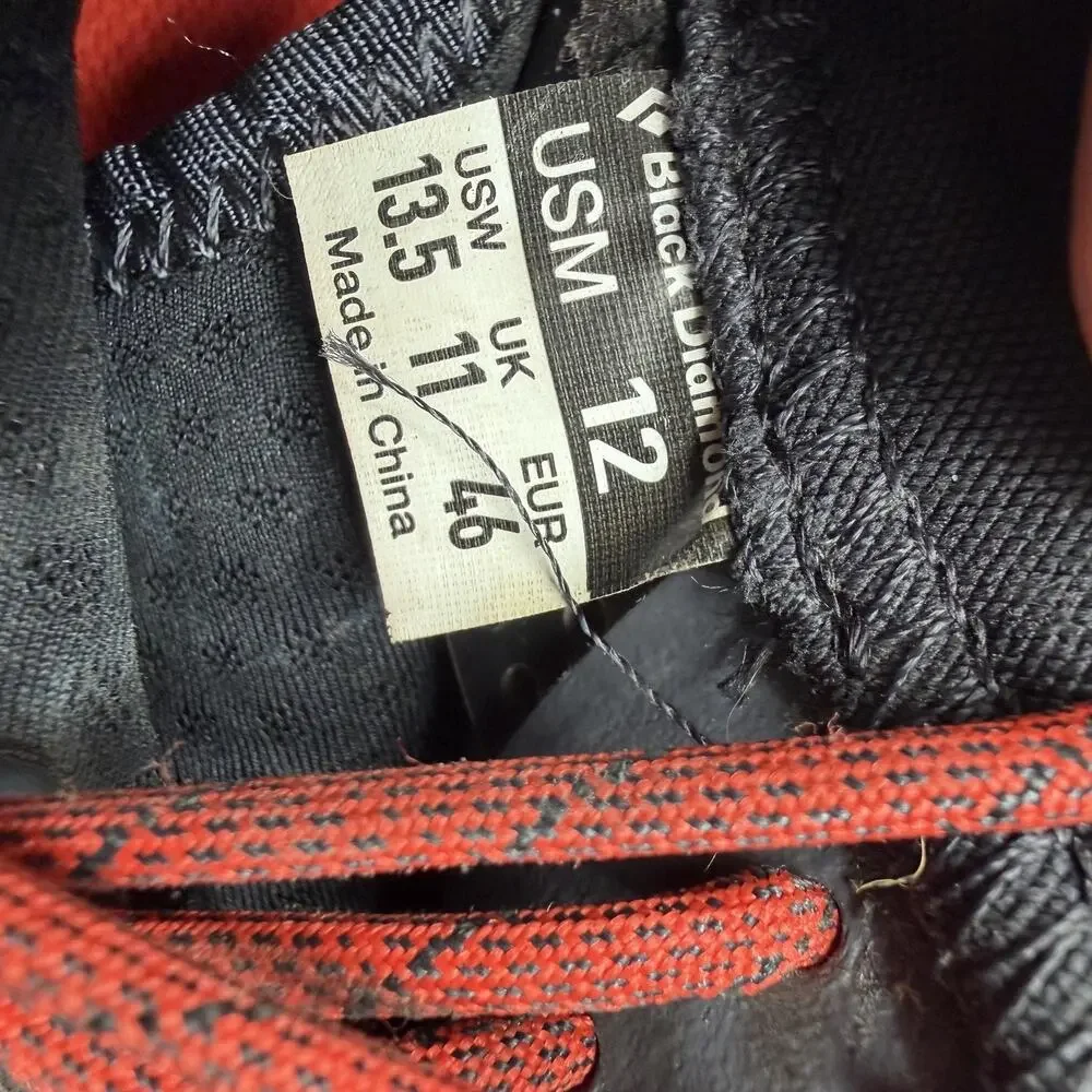 Black Diamond Technician Approach Shoes Mens 12 Gray Red Trail Climbing Sneakers